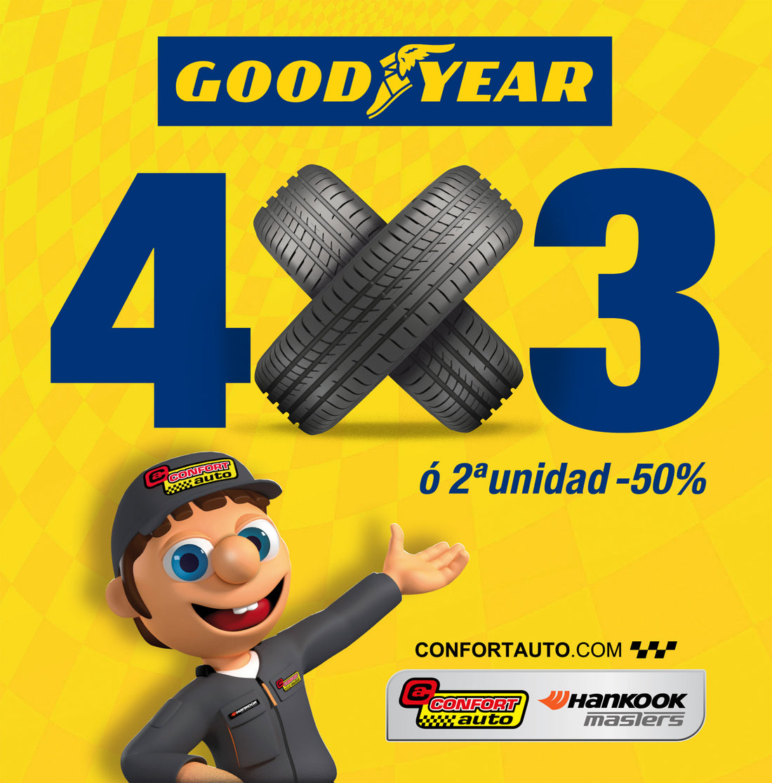 EN CONFORTAUTO 4X3 EN GOODYEAR O 2ª UNIDAD AL 50%
